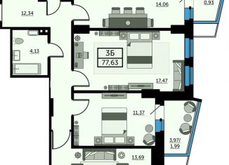 Продаю трехкомнатную квартиру, 77.4 м2, Ростов-на-Дону, улица 23-я Линия, 54с6