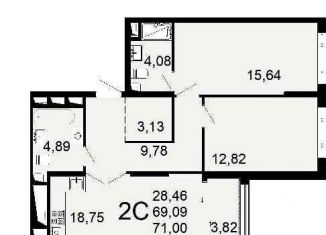 Продается 2-ком. квартира, 71 м2, Рязань, Льговская улица, 8