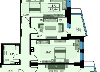 Продается 3-комнатная квартира, 77.5 м2, Ростов-на-Дону, улица 23-я Линия, 54с6
