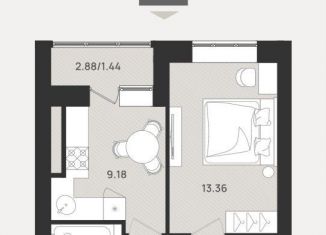 Продается 1-комнатная квартира, 34.4 м2, Калининград