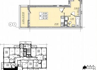 Продаю квартиру студию, 33 м2, посёлок Шушары, Окуловская улица