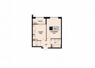 1-комнатная квартира на продажу, 36.9 м2, Кисловодск