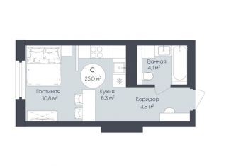 Продам квартиру студию, 25 м2, Республика Башкортостан