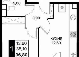 Продаю 1-комнатную квартиру, 36.8 м2, Ростов-на-Дону