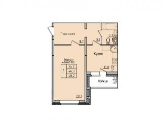 Продаю 1-ком. квартиру, 48.2 м2, Липецк