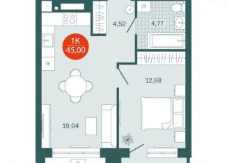 Продаю 1-ком. квартиру, 45 м2, Тюмень, Одесская улица, 7к1