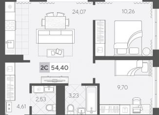 Продаю двухкомнатную квартиру, 54.4 м2, Тюмень, улица Сергея Корепанова, 34