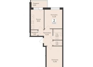 Продается двухкомнатная квартира, 52.9 м2, Воронеж