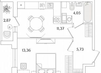Продаю 1-ком. квартиру, 36 м2, Санкт-Петербург, метро Проспект Ветеранов