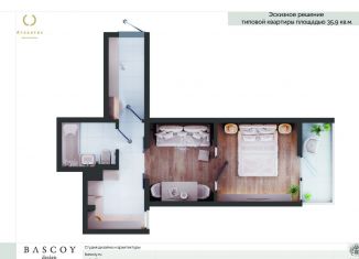 Продается 1-комнатная квартира, 36 м2, Сочи, улица Бытха, 4/10А, микрорайон Бытха