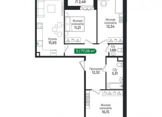 3-ком. квартира на продажу, 77.1 м2, Сертолово
