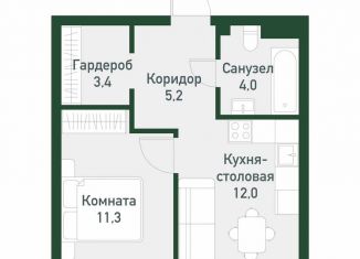 Продается 1-ком. квартира, 35.8 м2, посёлок Западный