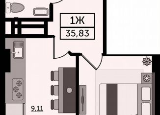 Продам 1-комнатную квартиру, 35.8 м2, Ростов-на-Дону