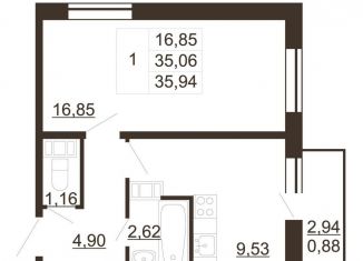 Продам 1-комнатную квартиру, 35.9 м2, Санкт-Петербург, муниципальный округ Пулковский Меридиан