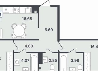 Продаю 2-комнатную квартиру, 68 м2, Тюмень, улица Алексея Сергиенко, 1