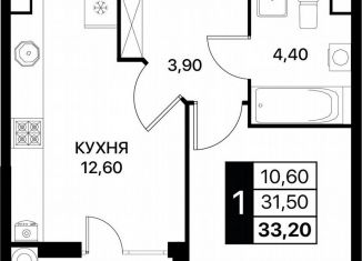 Продаю однокомнатную квартиру, 33.2 м2, Ростов-на-Дону