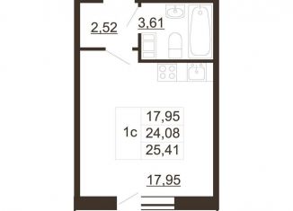 Продажа квартиры студии, 25.4 м2, Санкт-Петербург, Московский район