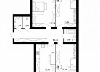 Продается 4-ком. квартира, 102.5 м2, Берёзовский, улица Победы, 5, ЖК Уют-Сити
