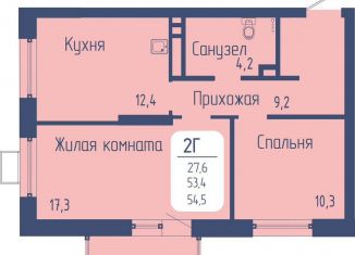 Продам 2-комнатную квартиру, 54.5 м2, Красноярский край