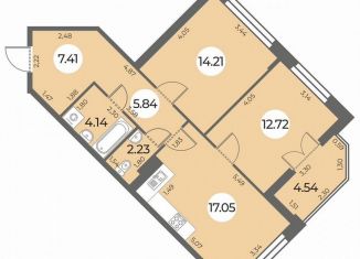 Продам двухкомнатную квартиру, 65 м2, Санкт-Петербург, ЖК Огни Залива