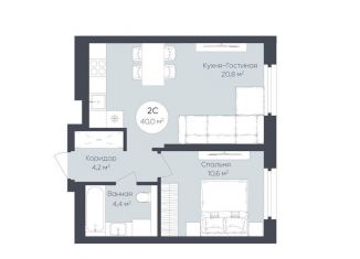 Продам 1-ком. квартиру, 40 м2, Республика Башкортостан