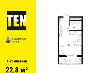 1-комнатная квартира на продажу, 22.8 м2, Ростов-на-Дону, Советский район