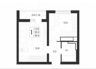 Продажа однокомнатной квартиры, 34.6 м2, Воронеж, улица Загоровского, 5/3