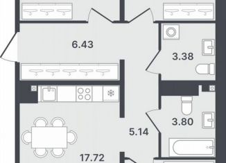 Продаю 3-ком. квартиру, 75.4 м2, Тюмень, улица Алексея Сергиенко, 1