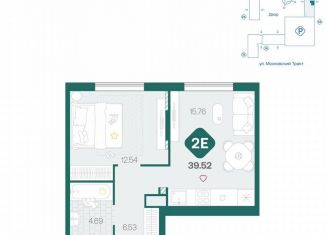 Продается двухкомнатная квартира, 39.5 м2, Тюмень