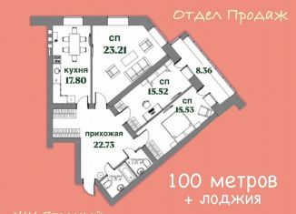 Продажа трехкомнатной квартиры, 100 м2, Вологда, Ягодная улица, 5к3