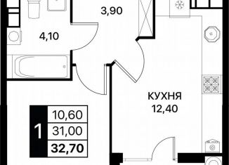 Продаю 1-комнатную квартиру, 32.7 м2, Ростов-на-Дону