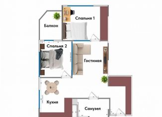 Продается двухкомнатная квартира, 60 м2, посёлок Ильинское-Усово, проезд Александра Невского, 9