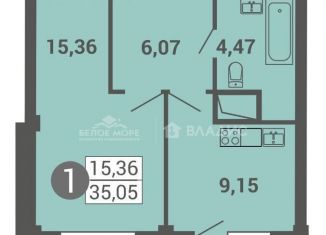 Продается 1-комнатная квартира, 35.1 м2, Архангельская область