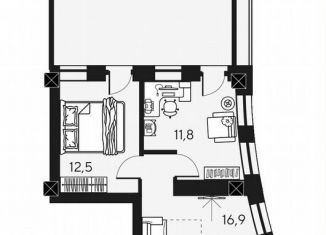 Продам двухкомнатную квартиру, 54.5 м2, Новосибирская область, улица Маковского, 6