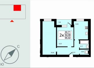 Продам 2-ком. квартиру, 54.1 м2, Ковров, улица Туманова, 33