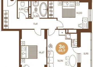 Продается 3-комнатная квартира, 69.8 м2, Ростов-на-Дону