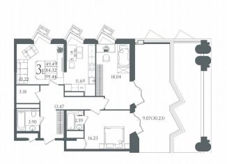 Продаю 3-ком. квартиру, 99.4 м2, Волгоград
