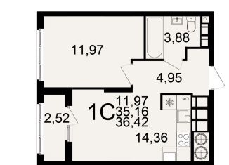 Продается однокомнатная квартира, 36.4 м2, Рязань, Берёзовая улица, 5, Железнодорожный район