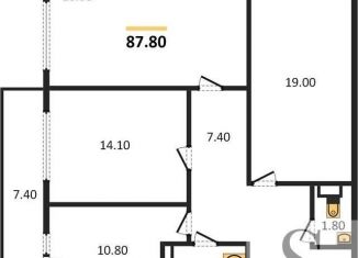 Трехкомнатная квартира на продажу, 87.8 м2, Новосибирск, ЖК Венеция, улица Ясный Берег, 7