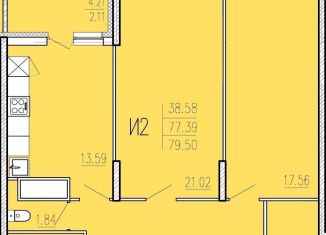 Продаю двухкомнатную квартиру, 79.5 м2, Пензенская область, улица Студёный Кордон, 47