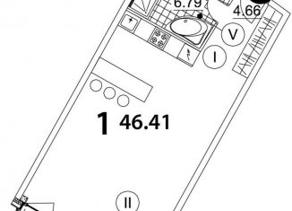 Квартира на продажу студия, 51.1 м2, Москва, Нахимовский проспект, 31к3, ЖК Нахимов