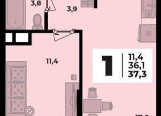 Продается однокомнатная квартира, 37.3 м2, аул Новая Адыгея