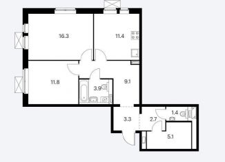 Сдам в аренду 2-ком. квартиру, 65 м2, Котельники, ЖК Белая Дача Парк, микрорайон Парковый, 1к1