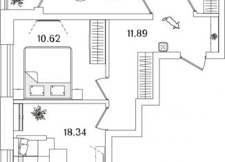 Продается 2-ком. квартира, 59.9 м2, Санкт-Петербург, метро Лесная