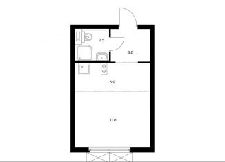 Продам квартиру студию, 23.6 м2, Москва, жилой комплекс Руставели 14, к1/2, метро Бутырская