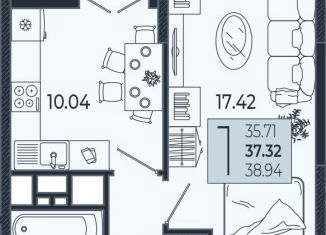 Продажа 1-ком. квартиры, 37.3 м2, Краснодар, Адмиралтейский бульвар, 1, Прикубанский округ