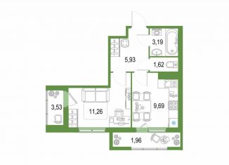 Продается однокомнатная квартира, 31.7 м2, Кудрово, проспект Строителей, 16, ЖК Геометрия