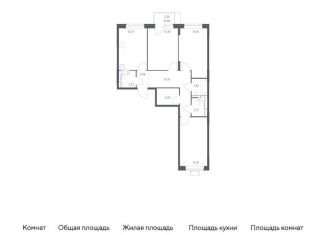 Продажа 3-комнатной квартиры, 78.6 м2, Московская область, жилой комплекс Прибрежный Парк, 9.2