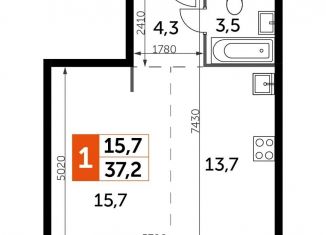 Продам однокомнатную квартиру, 37.2 м2, Москва, станция Хорошёво, Шелепихинская набережная, 40к1