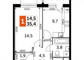 Продажа 1-ком. квартиры, 35.4 м2, посёлок Развилка, Римский проезд, 7